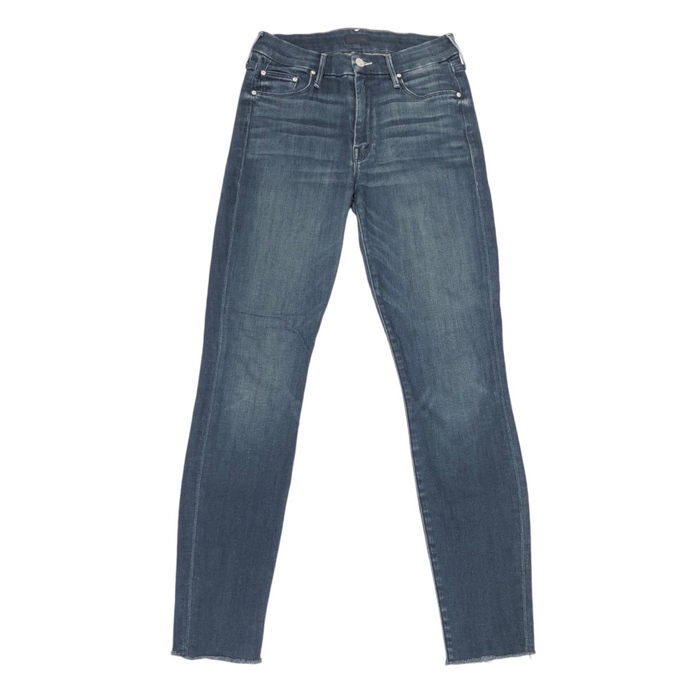 Mother The Looker Ankle Fray Skinny Jeans 27X28 Blue 20000 Leagues Under The Sea